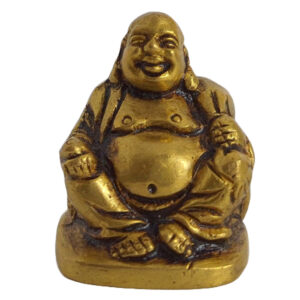 Brass Antique Laughing Buddha Idol